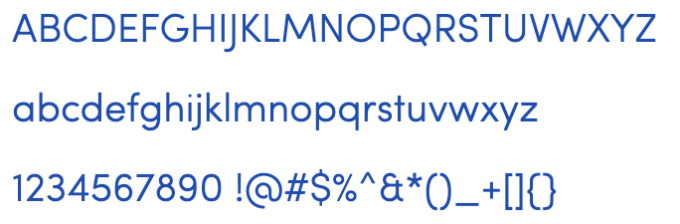 Screenshot of the Sofia Pro font showing all the letters of the alphabet and special characters. 