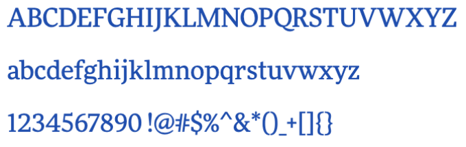 Screenshot of the More Pro font showing all the letters of the alphabet and special characters. 