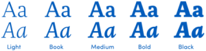 Picture depicting the different More Pro font weights. 