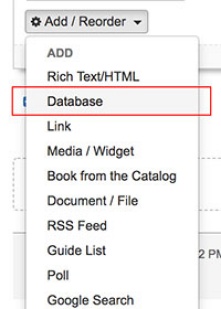 LibGuides database linking photo.