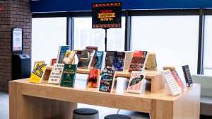 Black History Month book display. 