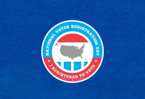 Voter registration day graphic.