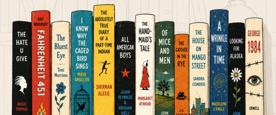 Let Books Be Banned Books Week Graphic. 