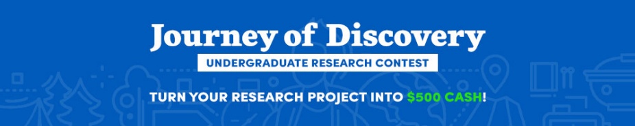Blue Journey of Discovery Undergraduate Research Contest header graphic. 