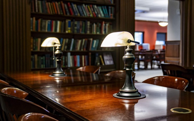 new lamps in abbott library. 