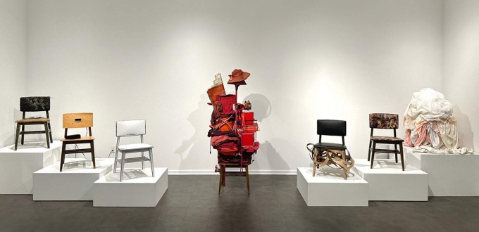 Lockwood Memorial Library Chairs turned into artwork. 