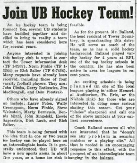 Join UB Hockey Team! - University Libraries - University at Buffalo