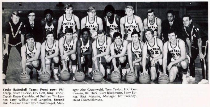 1970-1971 Buffalo Bulls Basketball team photo.