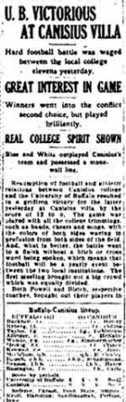 U.B. VICTORIOUS AT CANISIUS VILLA.