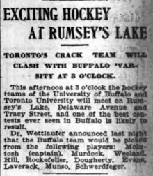 EXCITING HOCKEY AT RUMSEY’S LAKE.