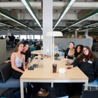 students in Lockwood memorial library. 