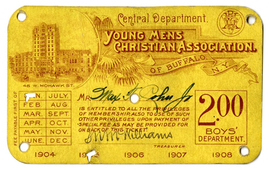 YMCA of Buffalo membership card. 