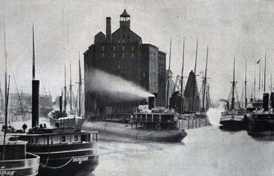 In black and white, View along the Buffalo River, c.1906. 