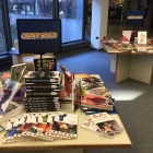Graphic novels display in Lockwood Library. 