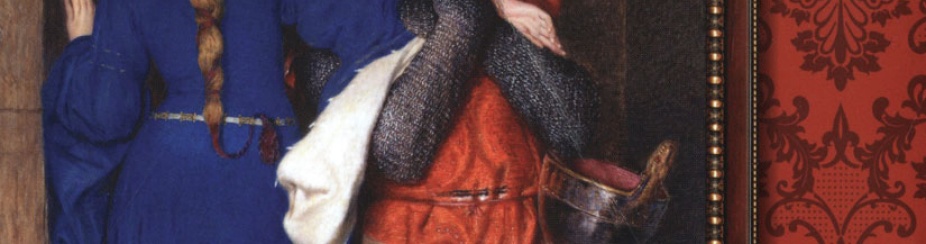 "Hellelil and Hildebrand, The Meeting on the Turret Stairs," an 1864 watercolor painting by Frederic William Burton. 