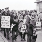 Black and white photo of a protest from 1967. 