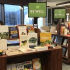 Photo of the Health and Healthy Living book displays in Lockwood Library. 