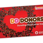 Picture of a Dunkin Donuts donation card. 