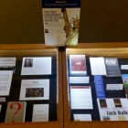 Photo of &ldquo;The First Amendment and the Second Gilded Age" exhibition in the Law Library. 