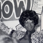 Black and white photo of Shirley Chisholm. 