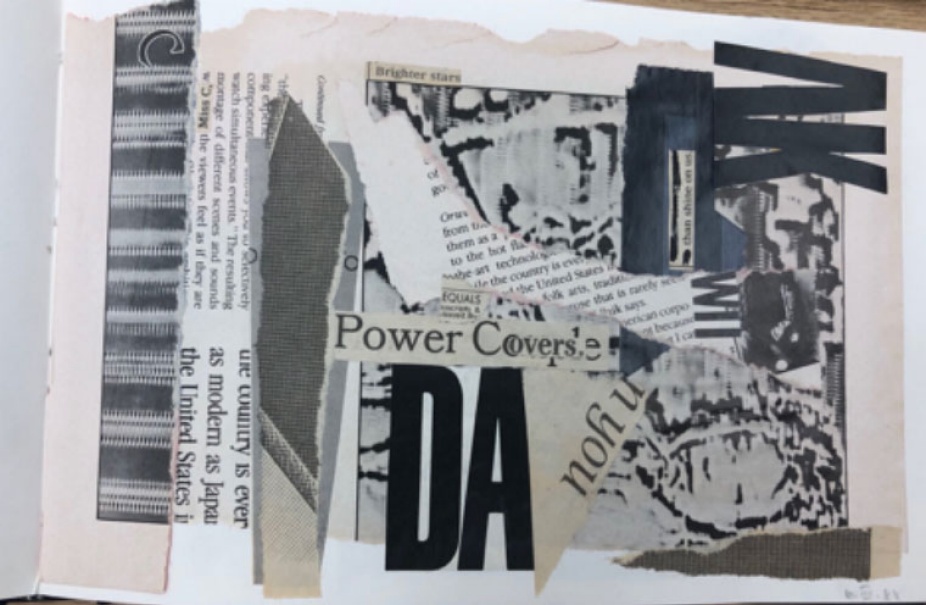 [Fig. 4, collage from artist’s book “C: tableau, lyrique et que,” 1988], Box 1/folder 2, PCMS-0087, Norma Cole Collection, 1987-2014, The Poetry Collection of the University Libraries, University at Buffalo, The State University of New York. 