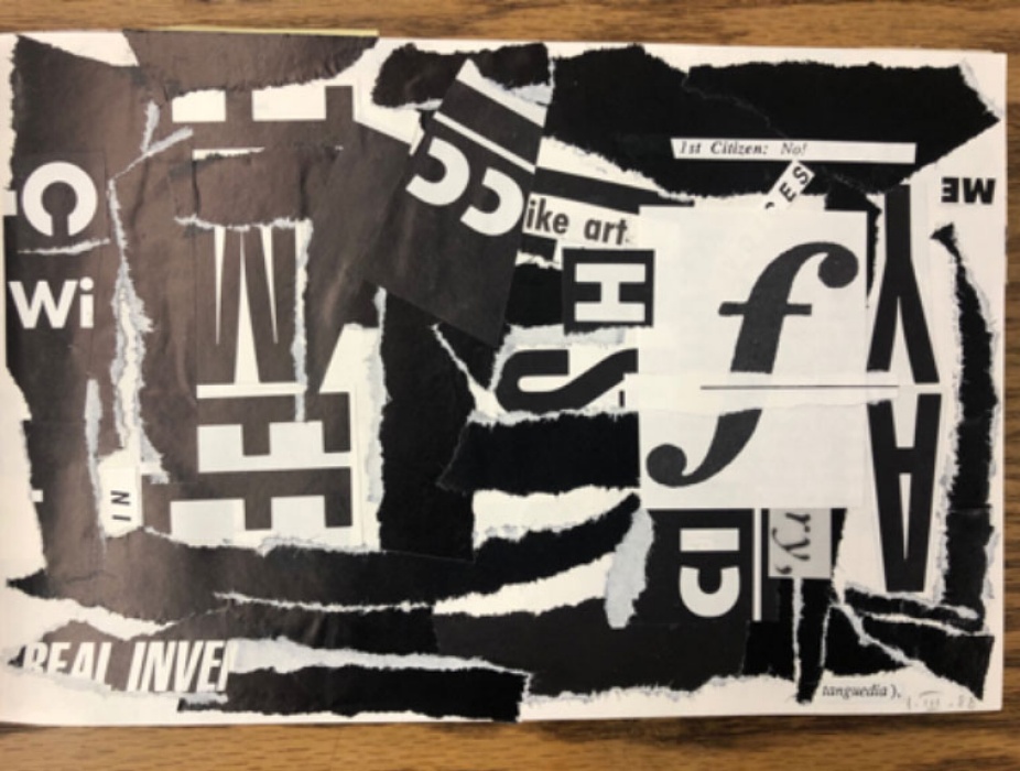 [Fig.5, collage from artist’s book, “C: tableau, lyrique et que,” 1988], Box 1/folder 2, PCMS-0087, Norma Cole Collection, 1987-2014, The Poetry Collection of the University Libraries, University at Buffalo, The State University of New York. 