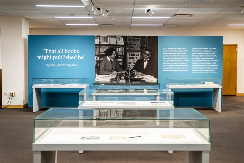Photo of the exhibition in Special Collections. 