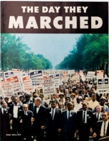 Magazine clipping with the title "The Day They Marched" with a people gathered holding signs. 