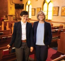 Marie Elia and Sarah Cogley in St. Philip’s Episcopal Church. 