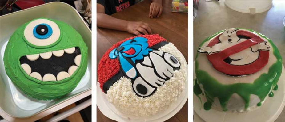 Three cakes made by Jocelyn. 