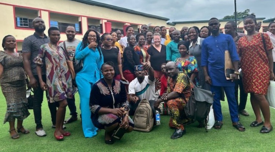 Digital media librarians with Cynthia after training. 
