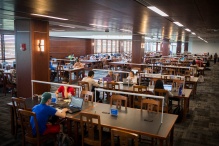 Silverman Library's Grand Reading Room. 