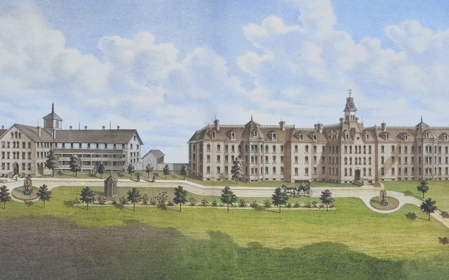 Almshouse building drawing.