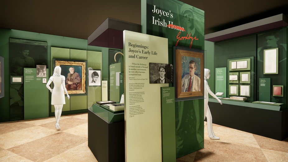 Rendering of Gallery 2 for the James Joyce Museum.