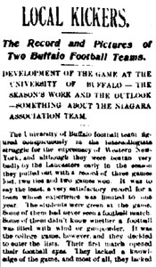 THE RECORD AND PICTURES OF TWO BUFFALO FOOTBALL TEAMS