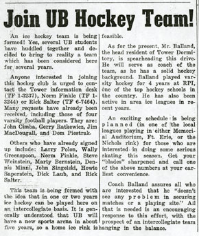 Join the U B Hockey team